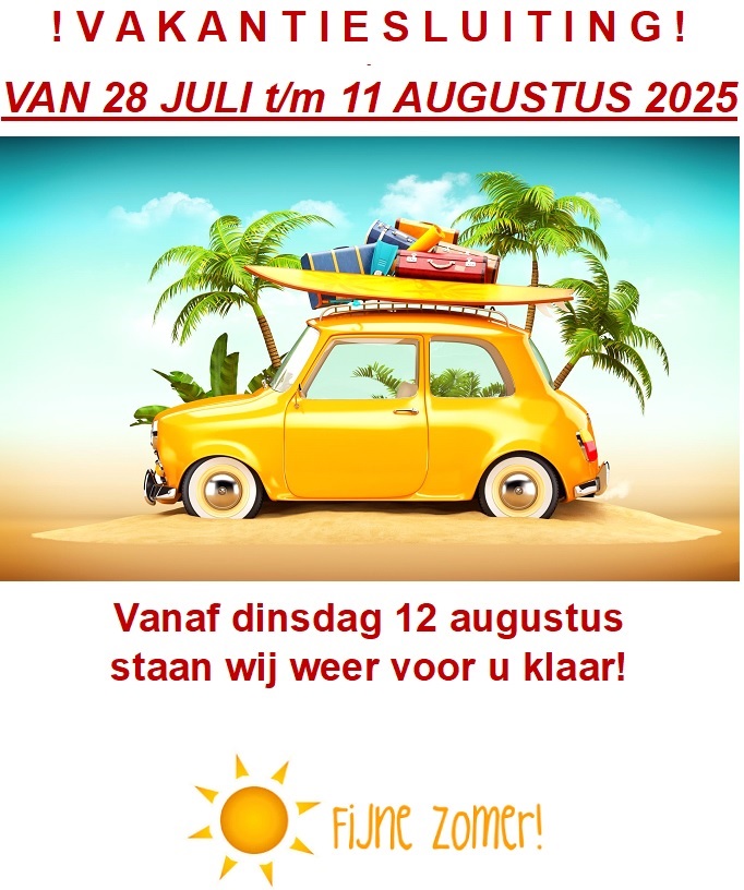 Vakantiesluiting!