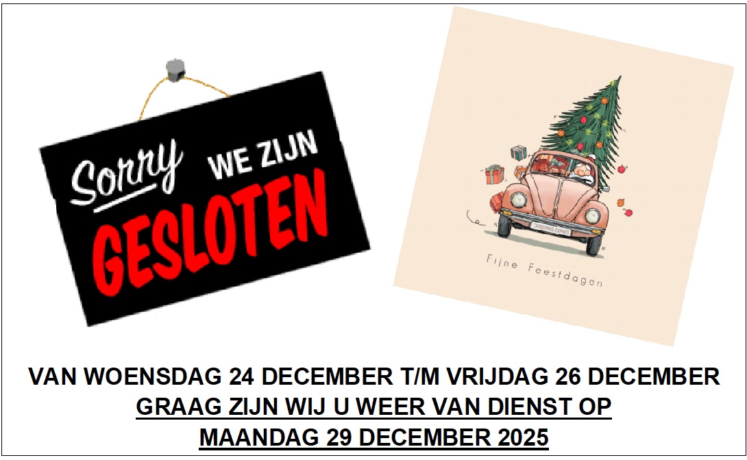 Kerstdagen gesloten!
